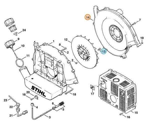 Корпус вентилятора наружный STIHL 42037010701