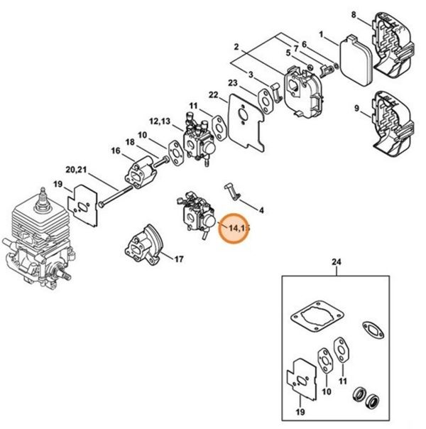 Карбюратор STIHL C1QS55 (42291200604)