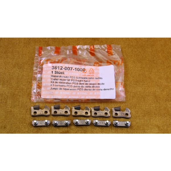 Ремкомплект STIHL правый - режущие зубья (5 шт.) и заклепки (5 шт.) (36120071000)