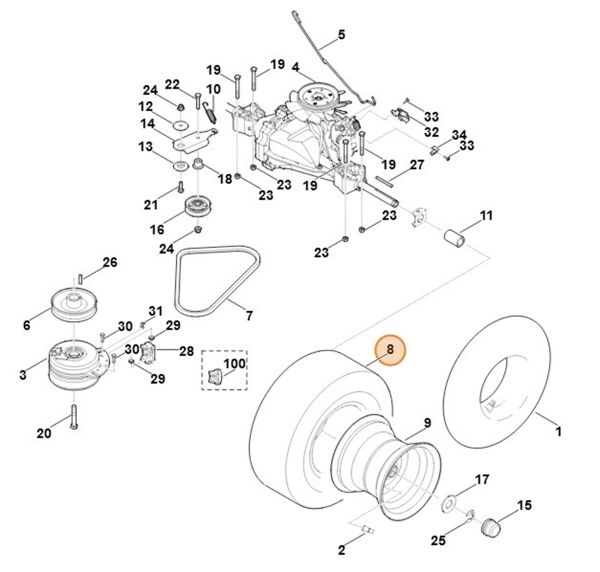 Шина STIHL 16 х 6,5-8 задня (61407049500)