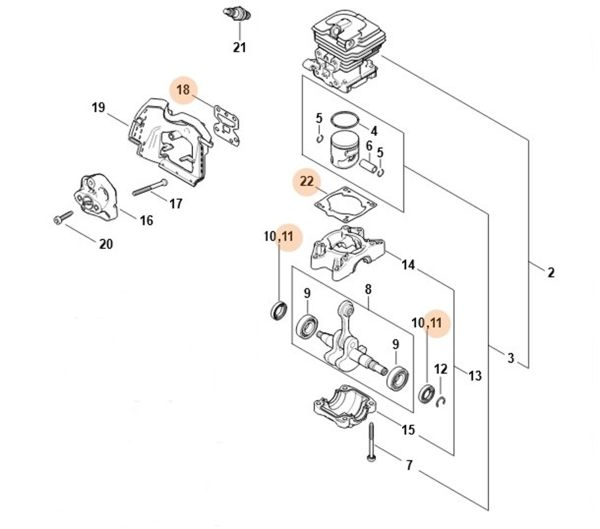 Набір ущільнень STIHL 11480071600