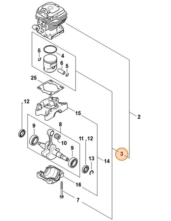 Поршень діаметром 40,5 мм STIHL 11480302017