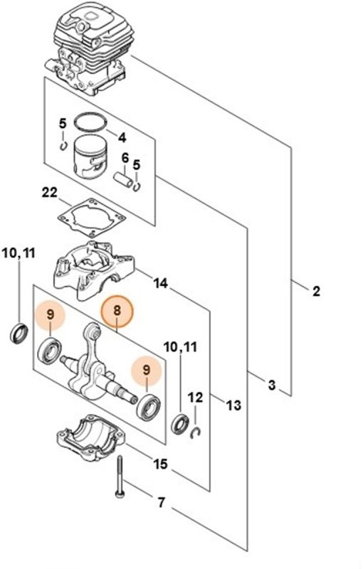 Вал із підшипником STIHL 11480301011