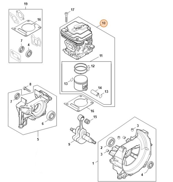 Циліндр з поршнем діаметром 44 мм STIHL 41470201208