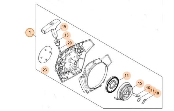 Корпус вентилятора с пусковым устройством STIHL 11480802108