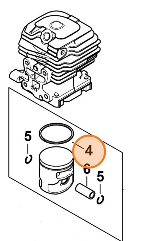 Компресійне поршневе кільце діаметром 40,5 x 1,2 мм STIHL 11480343008